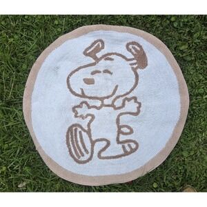 Pottery Barn Kids Peanuts Snoopy Bath Mat Rug 28x28" (Rare)